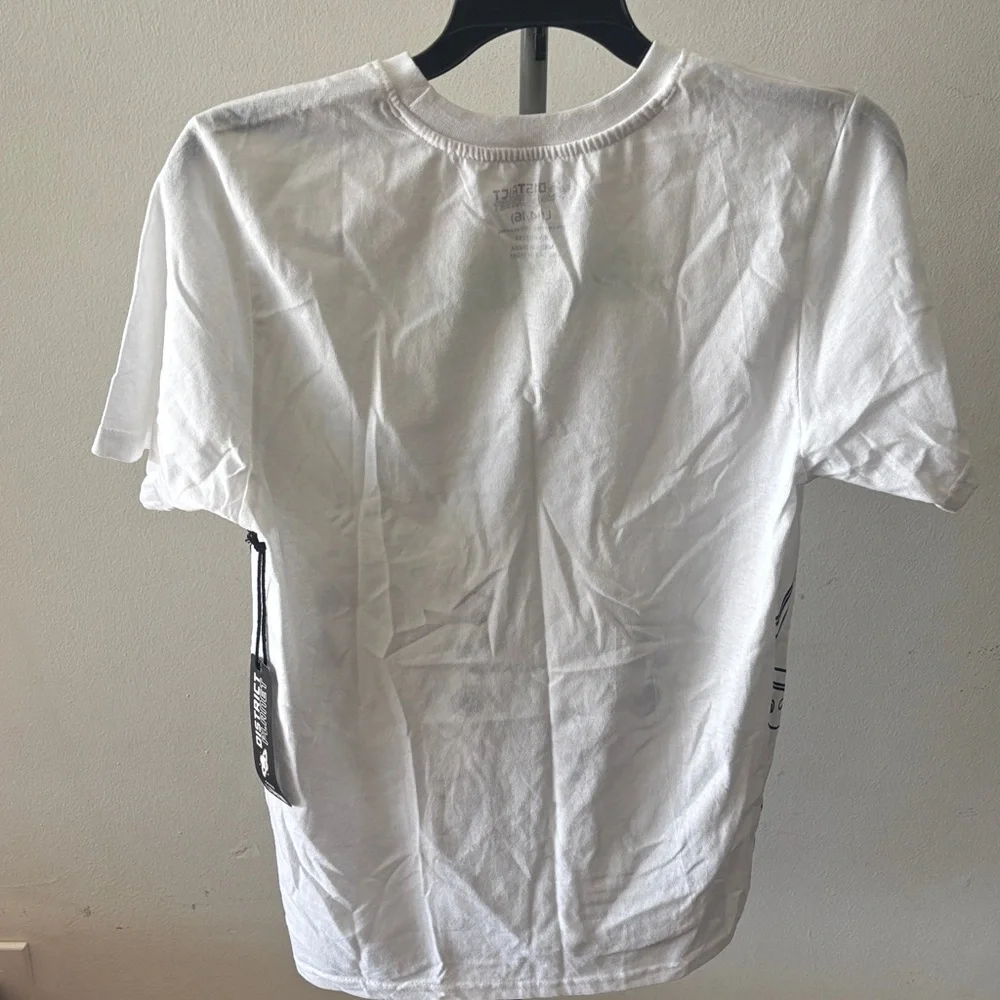Boys L (14/16) Gaming Controllers Graphic Tee - White with Green Text